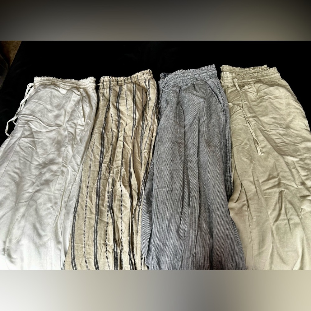 Set of Four Casual Pants in Neutral Tones